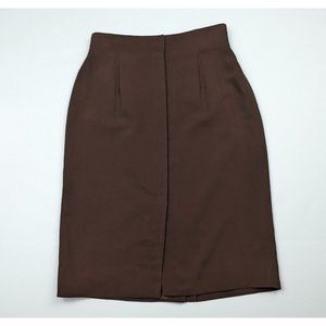 Vintage 90s Skirt Dana Buchman Brown Wool Blend Pencil Straight Misses Size 10